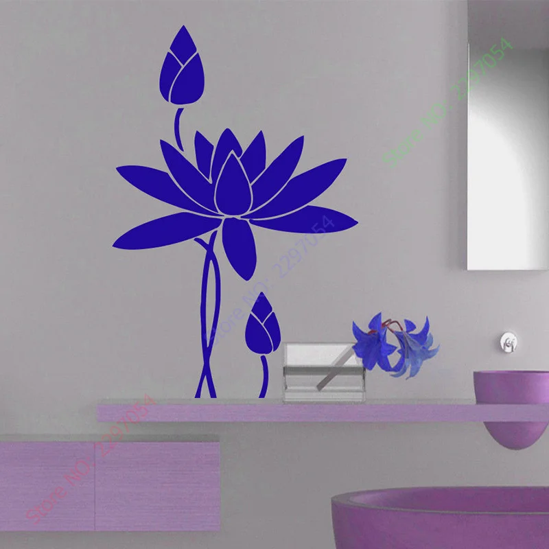 

New Wall Decals Lotus Flower Yoga Decal Vinyl Sticker Decor Home Bedroom Art Size 58x88cm