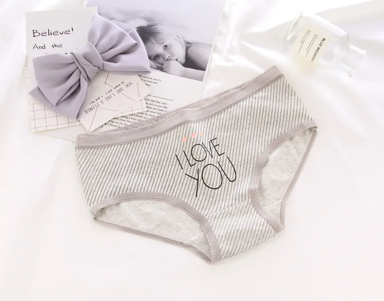2019 трусики для женщин хлопок решетки буквенный принт нижнее белье дамское