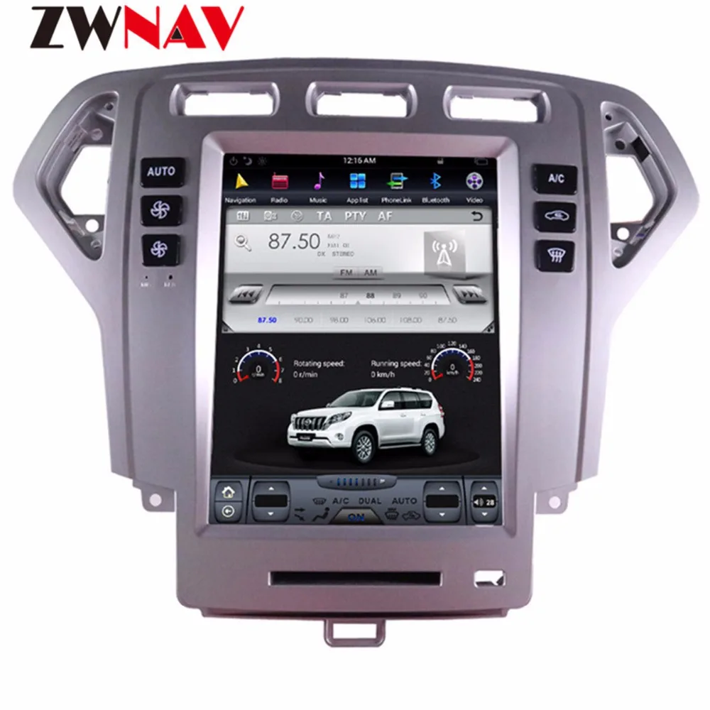 ZWNVA Тесла стиль экран Android 7,1 Автомобильный плеер gps навигация Радио экран для Ford Mondeo MK4 2007-2012