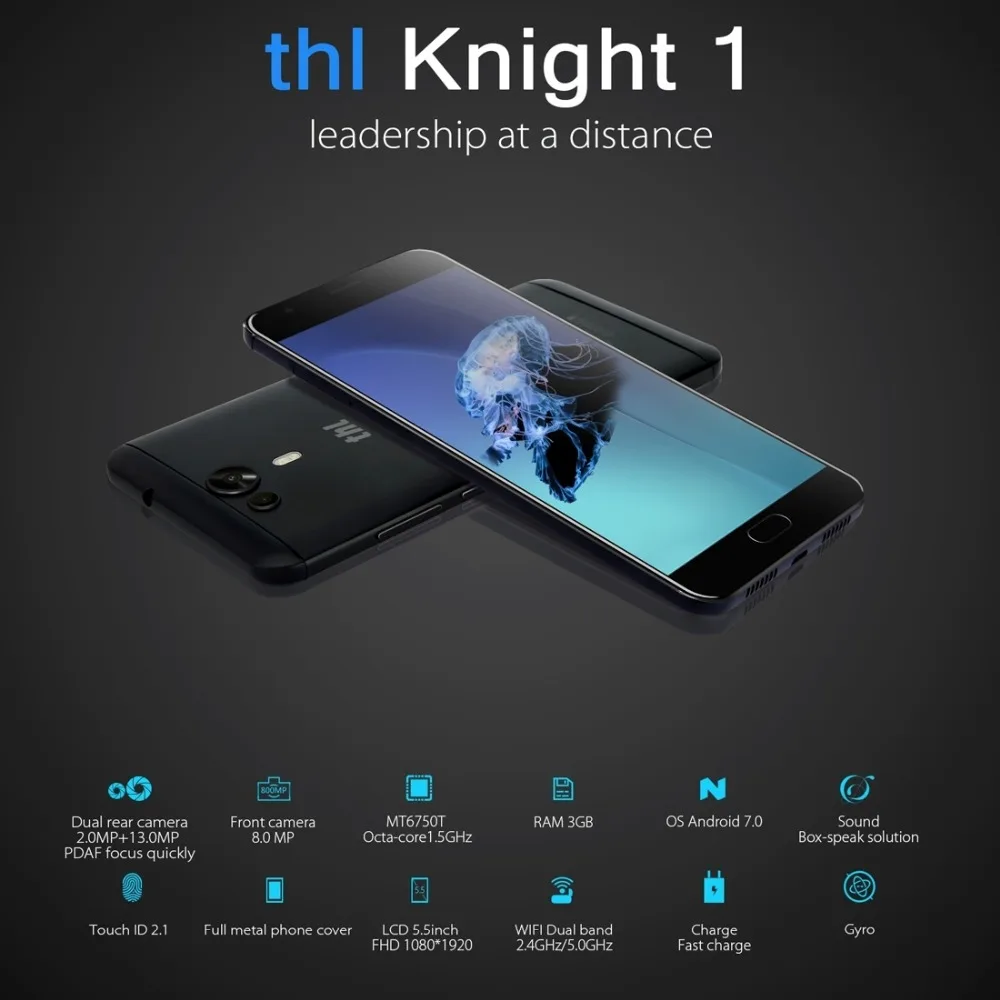 THL Knight 1 LTE 4G смартфон 3 ГБ + 32 5 дюймов ips экран Android 7 0 телефон MTK6750T Восьмиядерный ГГц