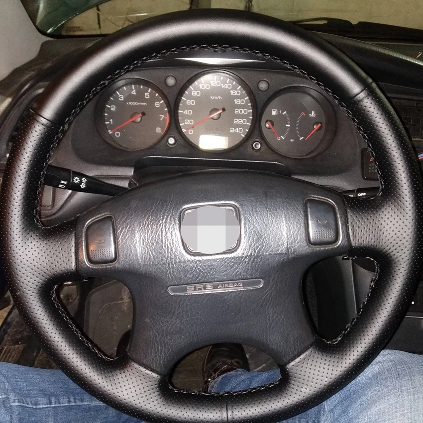 Черный чехол на руль из искусственной кожи для Honda CRV CR V 1997 2001 Accord 6 1998 2002 Odyssey
