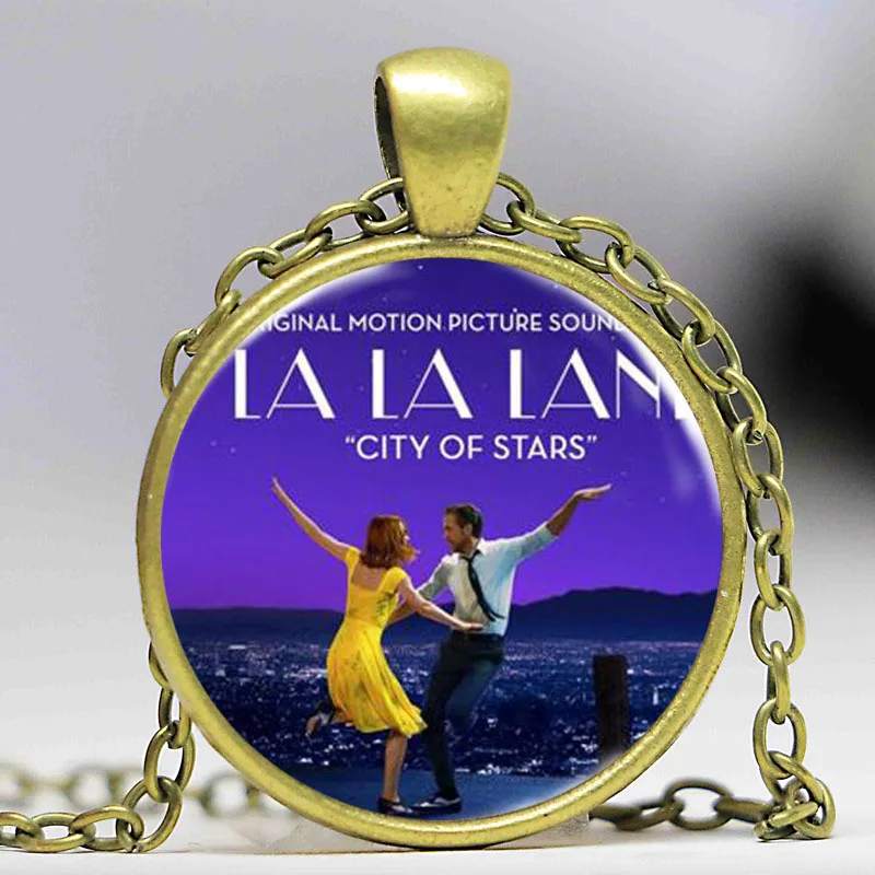 New Fashion Ladies Long Chain LA LAND Necklace Jewelry Glass Cabochon Princess Pendant For Girls CITY OF STARS | Украшения и