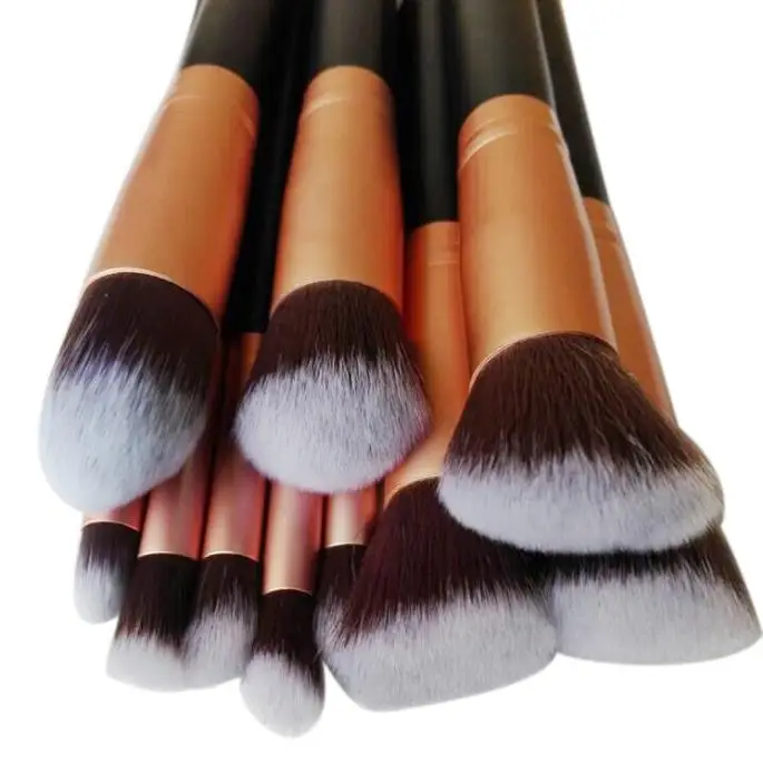 OutTop Hot Sale 10PCS/SET Black Silver Cosmetic Brush Set Powder Eyeshadow Tool Professional Wooden Handle Feb11 | Красота и здоровье