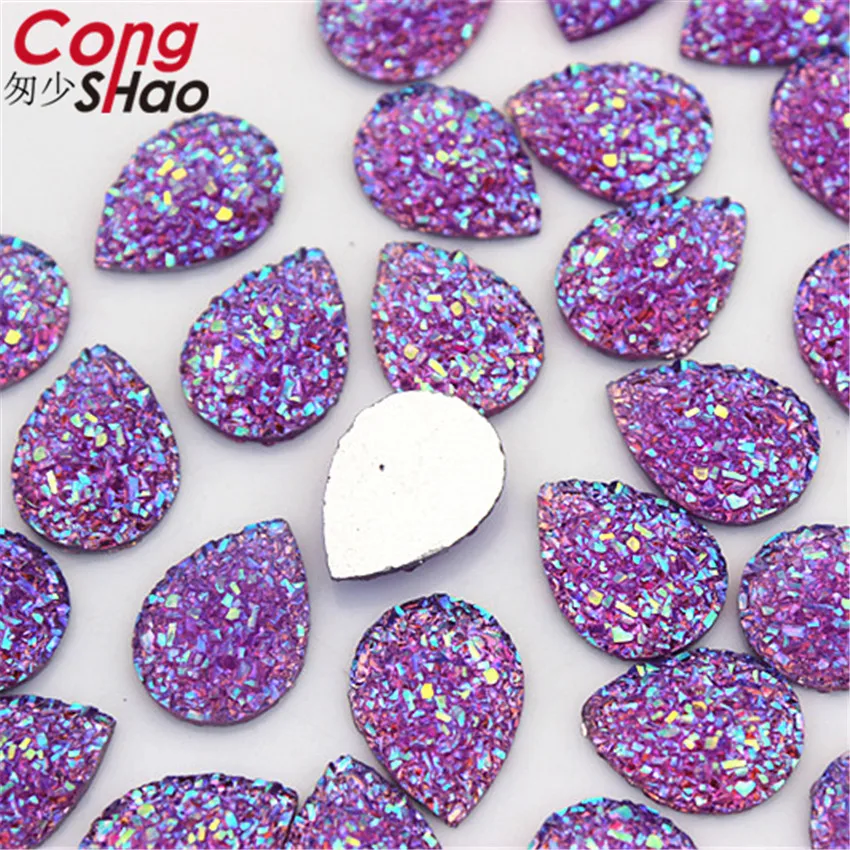 100pcs10*14 мм Bling AB цвета выпуклая минеральная поверхность кристальная Смола Стразы