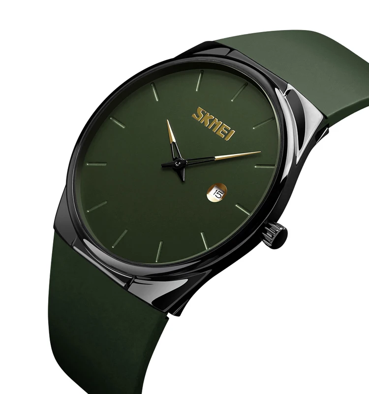 Green SKMEI Fashion Top Brand Luxury Sport Watch Men Quartz Watches Outdoor Waterproof Silicone Men's Wrist Watch Sports Clock - Цвет: Green