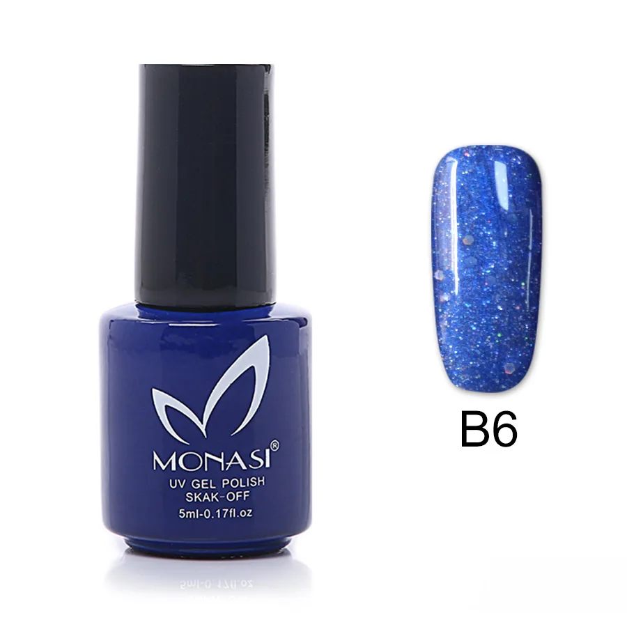 B6 Monasi 5 г/шт. Полупостоянный лак Vernis телесного цвета УФ Гель-лак замачиваемый УФ светодиодный Гель-лак красный чистый цвет краски гель - Цвет: B6