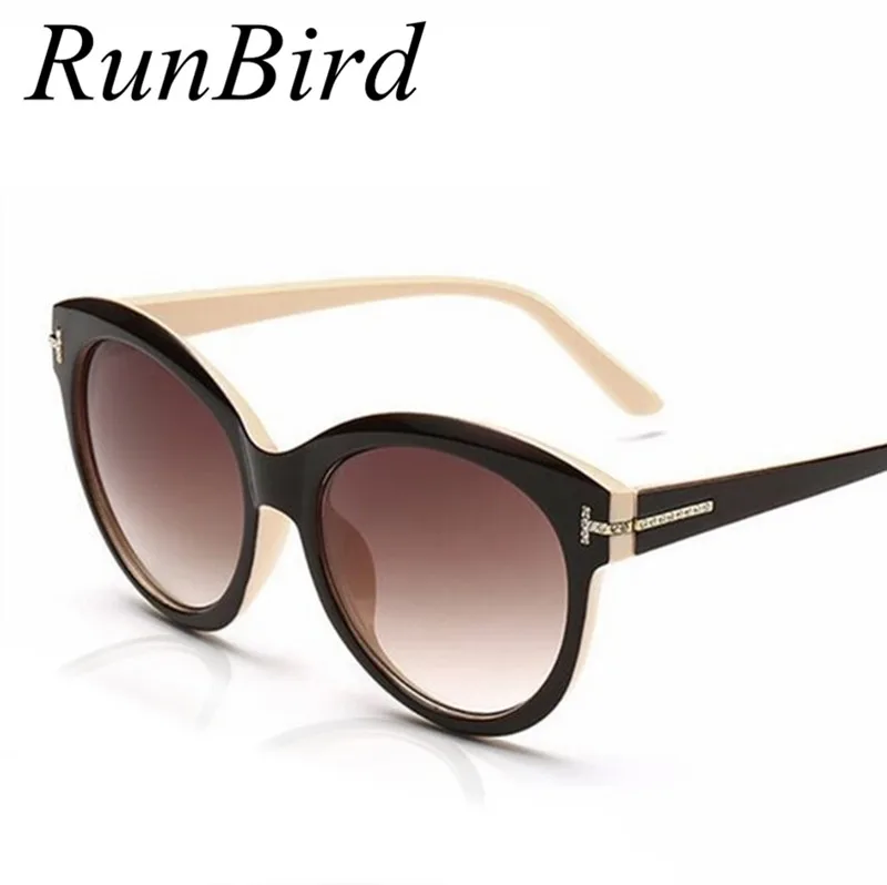 RunBird брендовые дизайнерские Винтажные Солнцезащитные очки кошачий глаз женские