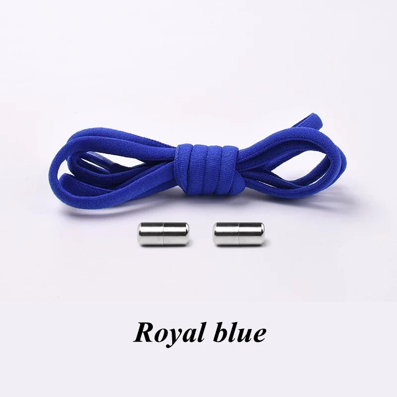 Royal blue 1 пара шнурков без галстука, круглые эластичные шнурки для обуви для детей и взрослых, шнурки для кроссовок, быстросохнущие шнурки, 21 цвет, шнурки - Цвет: Royal blue