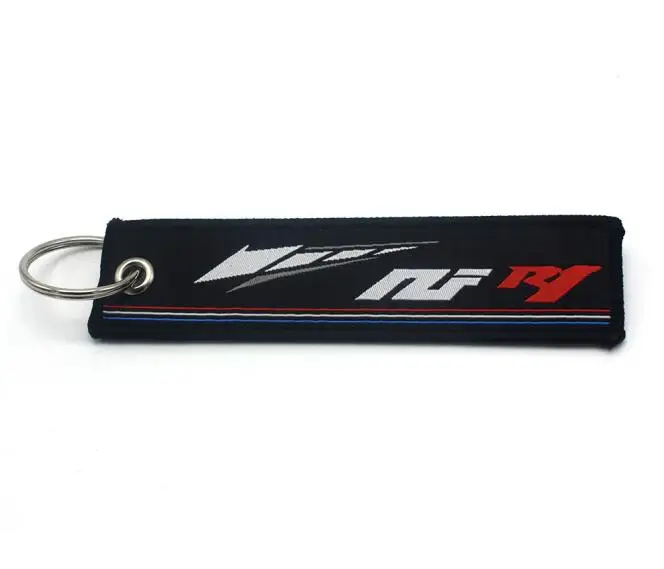 YZF R1 Для Yamaha YZF R1 R3 R6 R15 R1M R125 R25 модные брелок в виде мотоцикла тканые бирка кольца для ключей этикетка цепи черный Автомобильный брелок для ключей мотор - Цвет: YZF R1