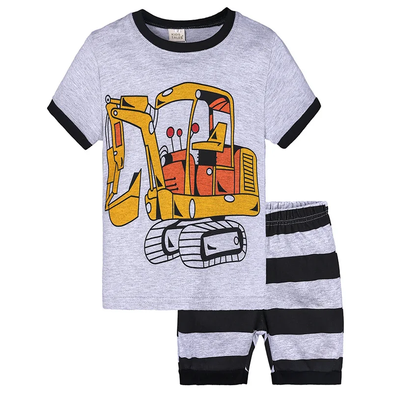 

New pajamas set cotton car mobilization home service children's clothing summer suit air conditioning suit cartoon pajamas