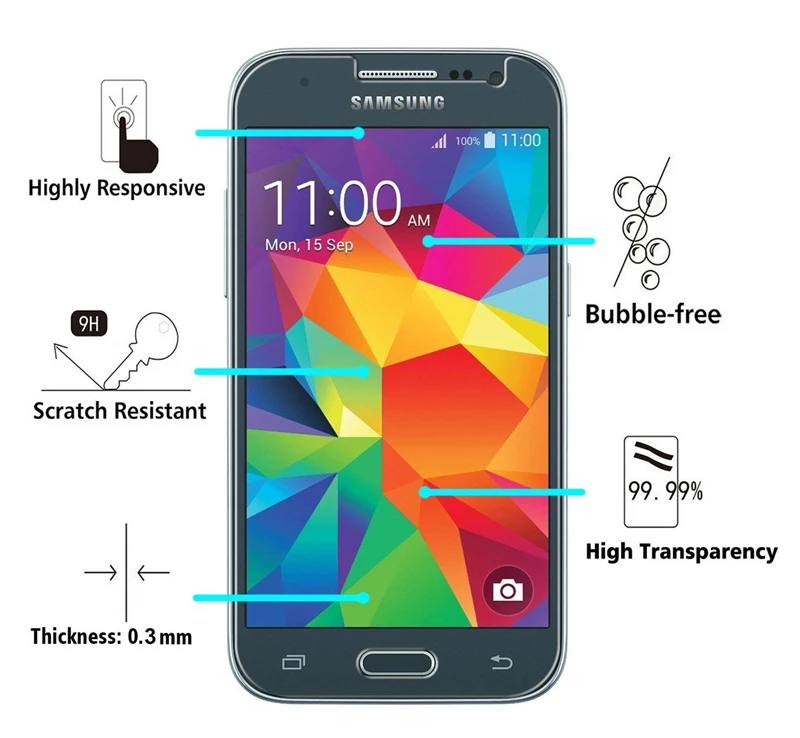 Закаленное стекло 9H для Samsung Galaxy Core Prime G360H G361F G361H/DS LTE чехол телефона защита экрана