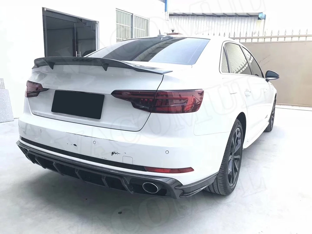Автомобильный задний спойлер из углеродного волокна для Audi A4 S4 RS4 Седан 4 двери