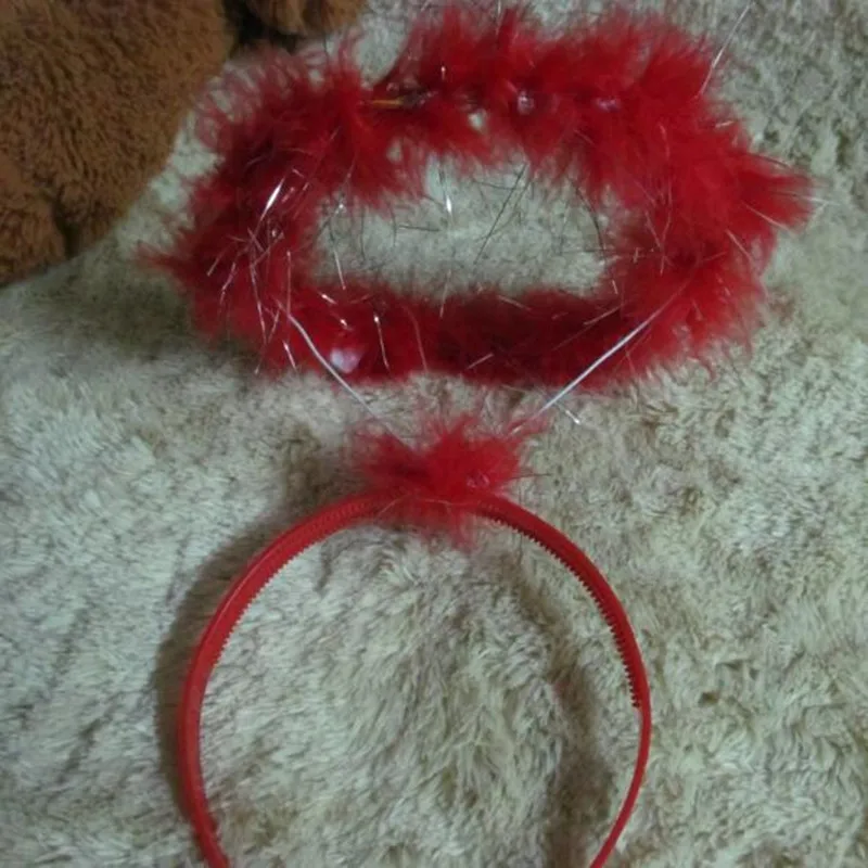 Women Girls LED Flashing Feather Angel Halo Ring Headband Light Glowing Hairband Hair Accessory Rave Glow Party Halloween|Аксессуары для