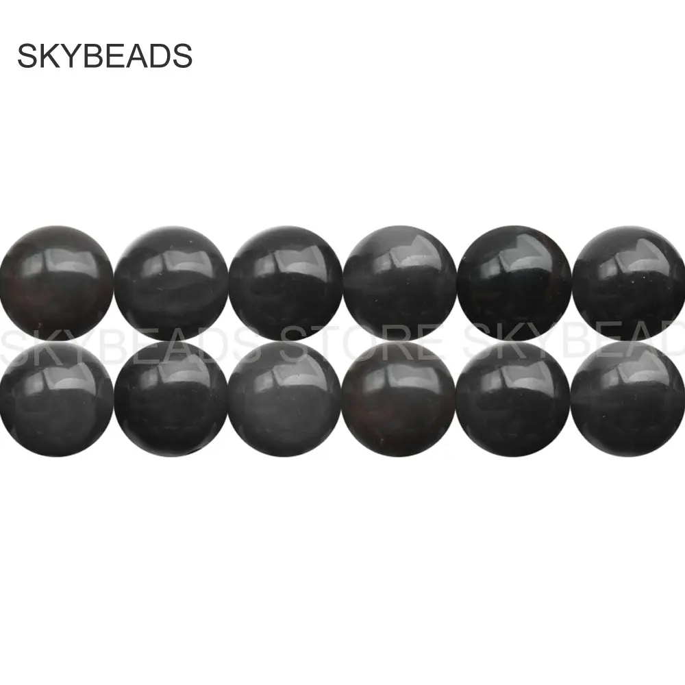 

Black Beads for Bracelet Making Natural Iced Black Obsidian Semi Precious Stone Round 6 8 10 12mm Beading Material Online Supply