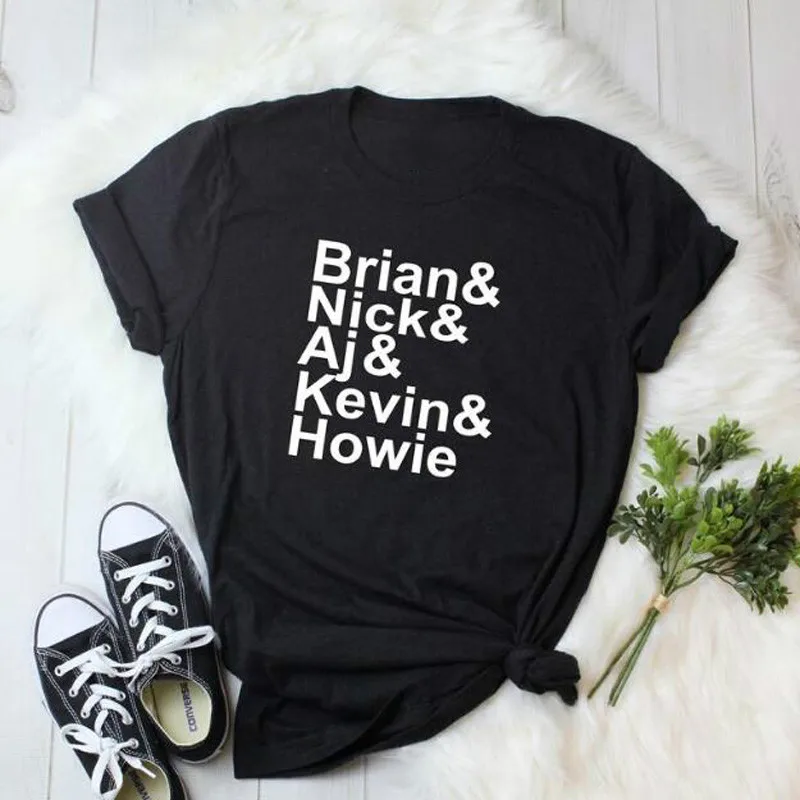 Футболка для мальчиков Backstreet Concert Tee Brian Nick Aj Kevin Howie Harajuku Женская Эстетическая