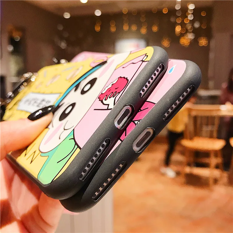Для iPhone 11 pro 6 7 8 Plus X Maruko чехол для телефона plus XR XS MAX Crayon Shin-chan rope doll Мягкий