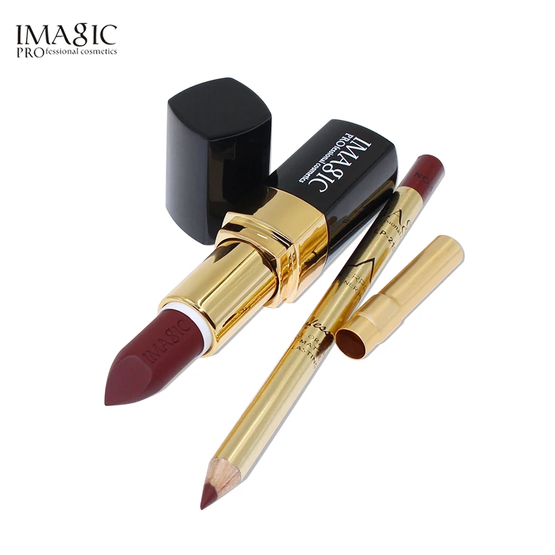 Набор для макияжа IMAGIC Matte губ 2 шт./компл. Lipsick + Lipliner матовая водостойкая помада