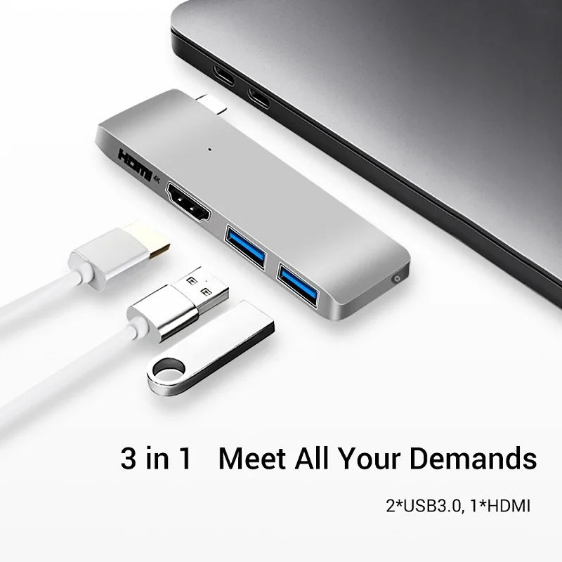 Док-концентратор Snowkids type C для MacBook Pro MacBook Air HDMI USB3.0 USB C портами расширительный разветвитель