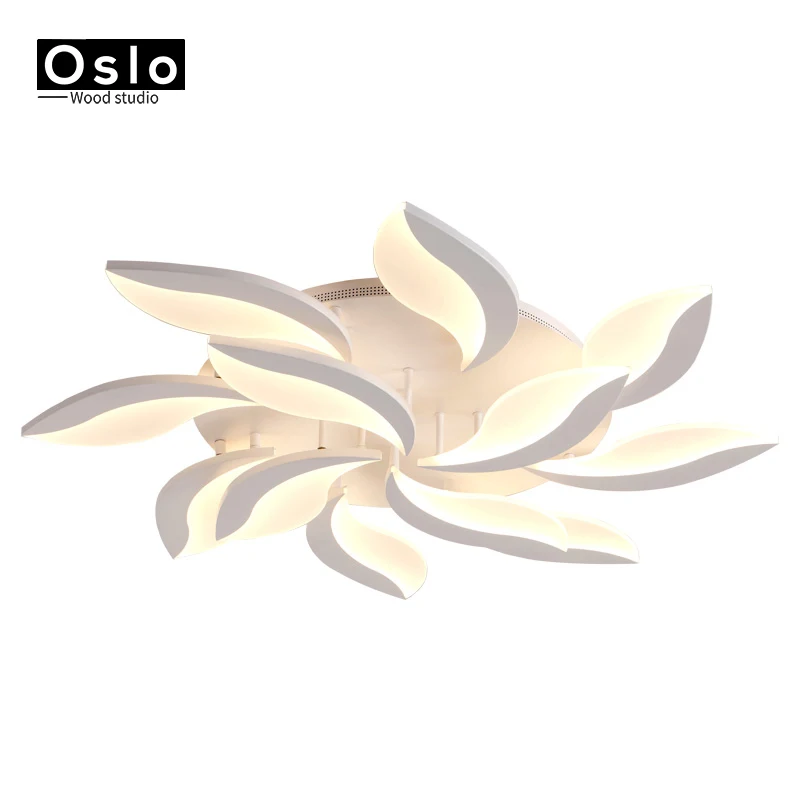 Современный потолочный светильник белая акриловая лампа в виде листьев орхидеи