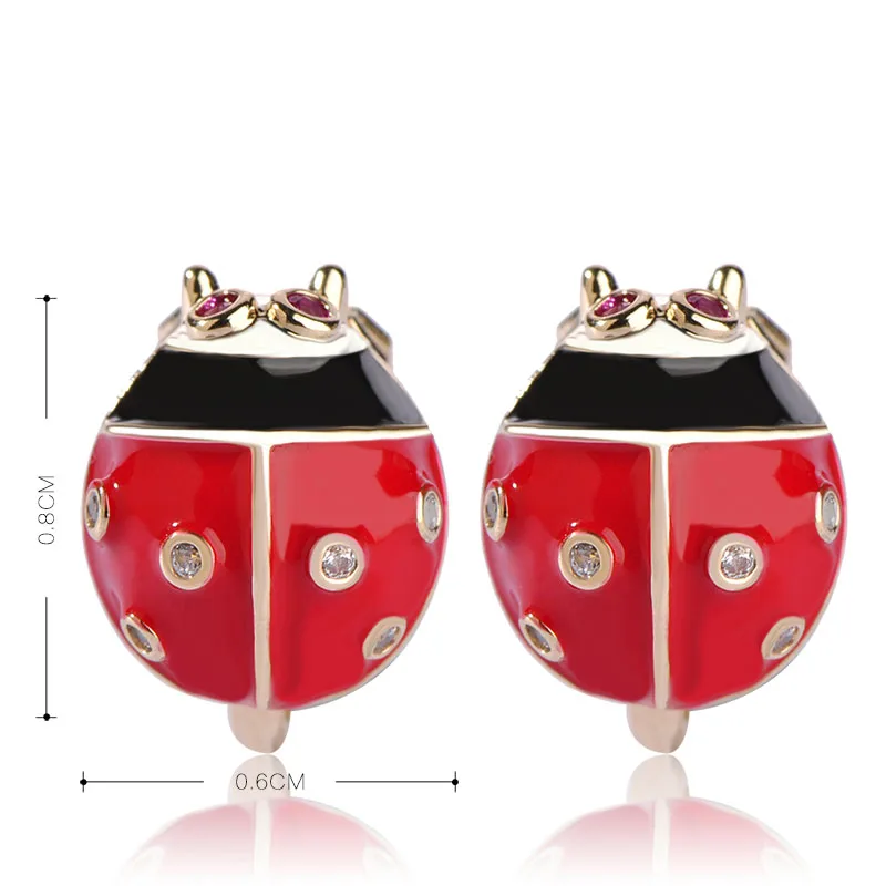 Женские серьги-клипсы с красной эмалью золотого цвета | Украшения и аксессуары