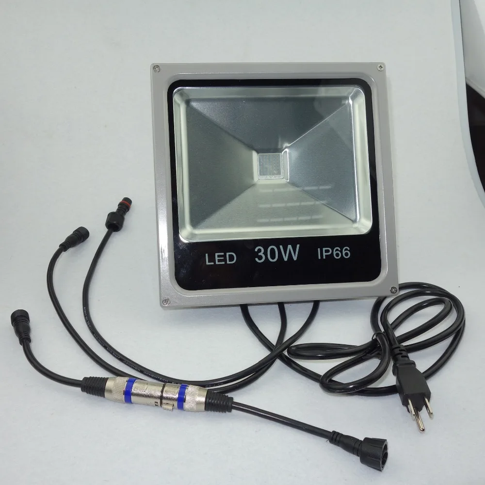 30 Вт RGB поток света dmx AC85 265V вход может управляться контроллером напрямую Размер: