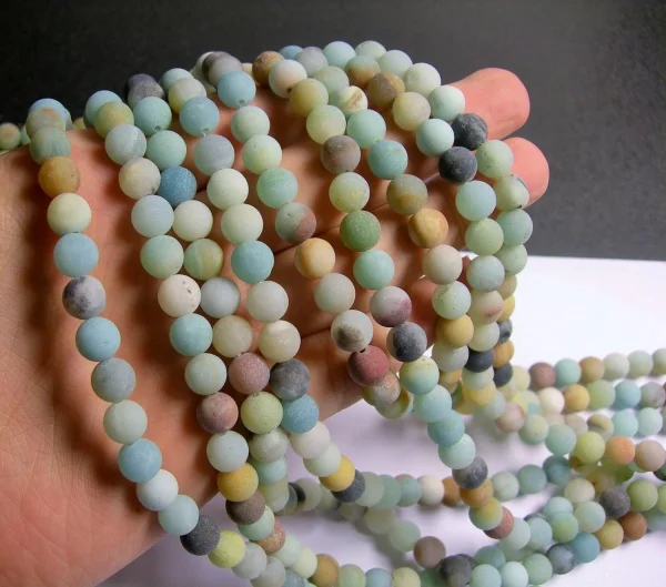 

Nice of 8mm Round mix color matte amazonite Beads 50pcs loose beads a lot