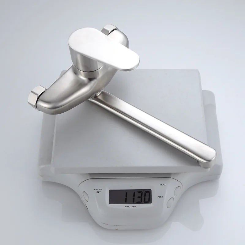 Настенный кухонный смеситель из нержавеющей стали 304 бессвинцовый Матовый кран