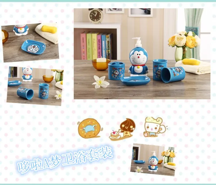5 шт./компл. керамическая зубная щетка hello kitty Хранение Косметики Держатель для макияжа Органайзер Soapbox держатель для зубной щетки Милая бутылка для лосьона