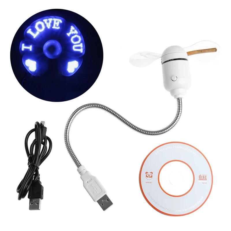 USB LED свет гибкий Вентилятор охлаждения DIY Программа редактируемые сообщения для