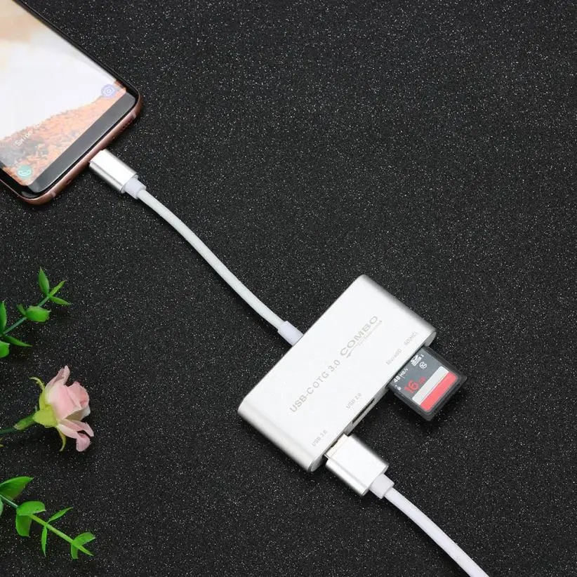 Мульти 5 in1 USB C концентратор Тип C SD устройство для считывания с tf-карт USB 3,0 хаб OTG Тип-концентратор для U диск/Мышь/жесткий диск l0727#2