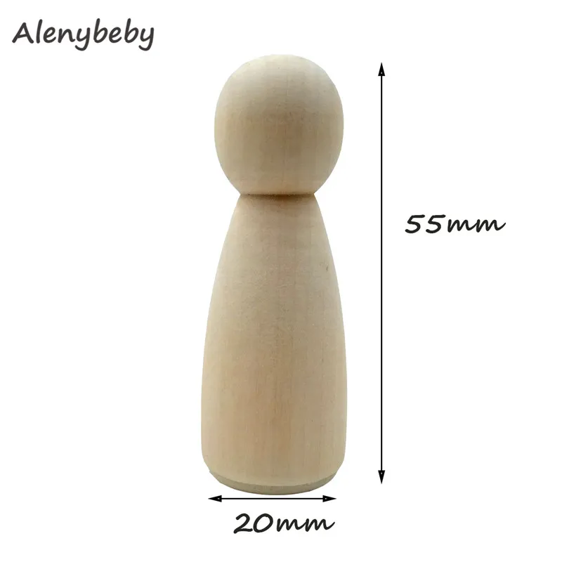 Men Woman Mixed Plain Blank 55mm Natural Wood People Peg Dolls Unpainted Figures Wedding Cake Family Christmas Gift | Мать и ребенок