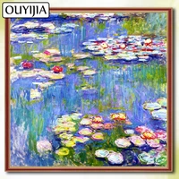 claude monet 5d diy diamond famous painting ouyijia scenery flowers embroidery painting picture of rhinestone diamond mosaic