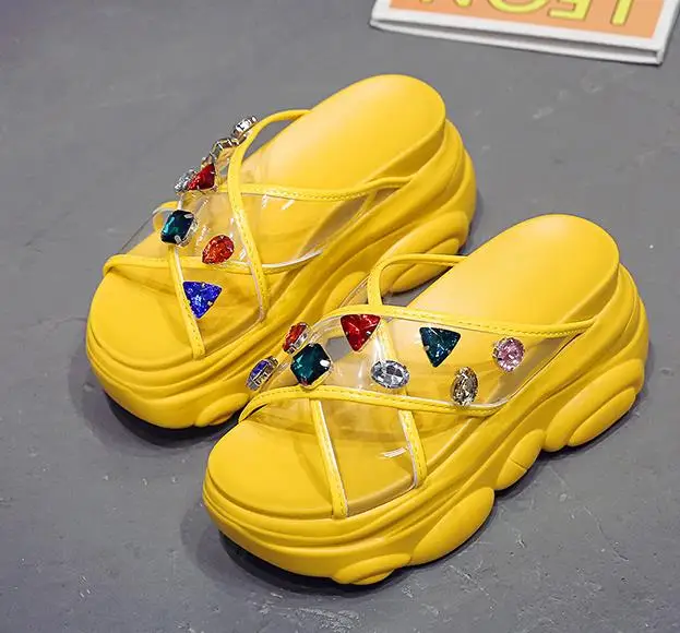 

Women Casual Summer Beach Slippers Female Crystal Slides 2019 Slipper Shoes For Girls Fashion Woman Leisure Footwear