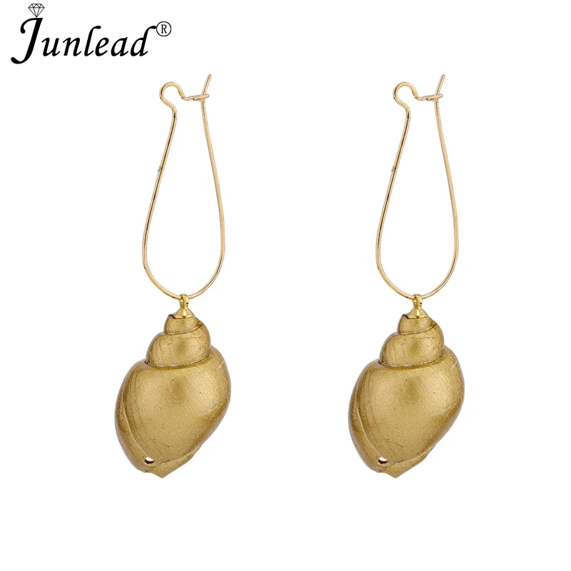 Женские серьги-подвески Junlead винтажные из металла и золота в стиле панк ювелирные