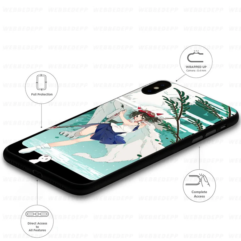 WEBBEDEPP Princess Mononoke Soft Case for Samsung Galaxy S10 S10e S9 S8 Plus S7 S6 Edge &amp J6 2018 Note 10 9 8 |