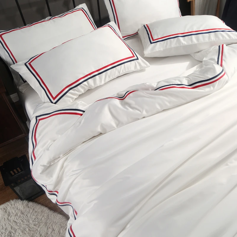 Arsmundi Luxury Multi Color Silk Bedding Set Soft Silky Duvet Cover Home Textiles Comfortable Bed With Flat Sheet 4Pcs | Дом и сад