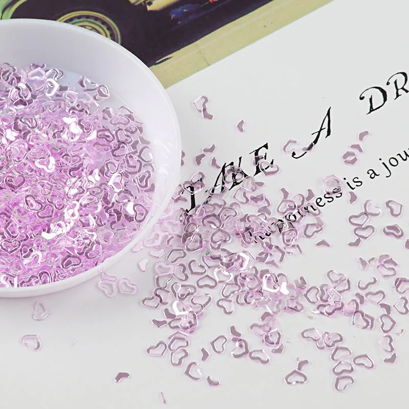 Multi Цвет Кристалл Блестки корабль 4 мм полые сердце блестками пайетками ногтей