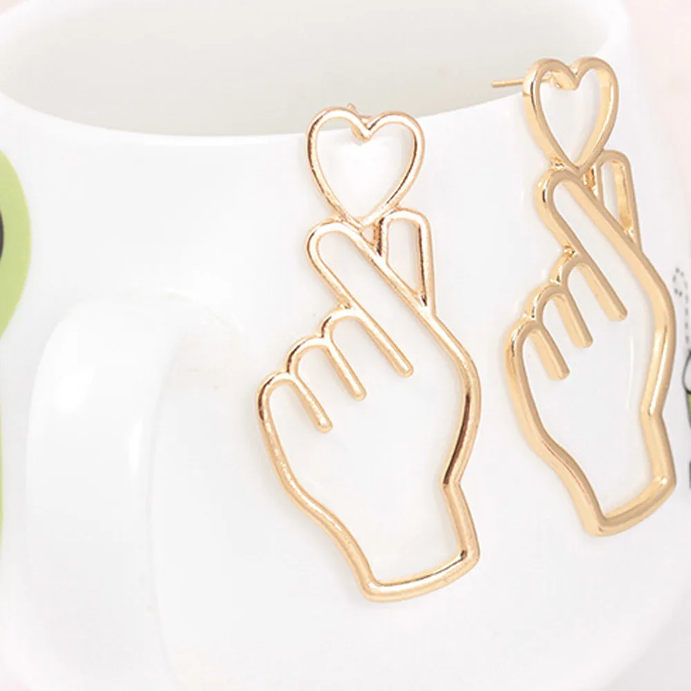 1 пара серьги гвоздики в форме сердца|Серьги-гвоздики| |