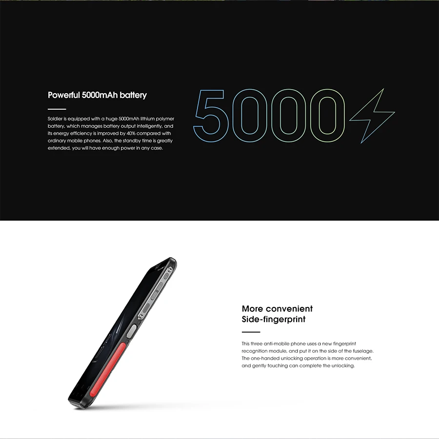 Elephone Soldier 5,5 ''Android 8,0 смартфон 4 Гб 128 ГБ MTKX25 Deca core 16:9 полноэкранный 5000 мАч мобильный телефон с боковым отпечатком пальца