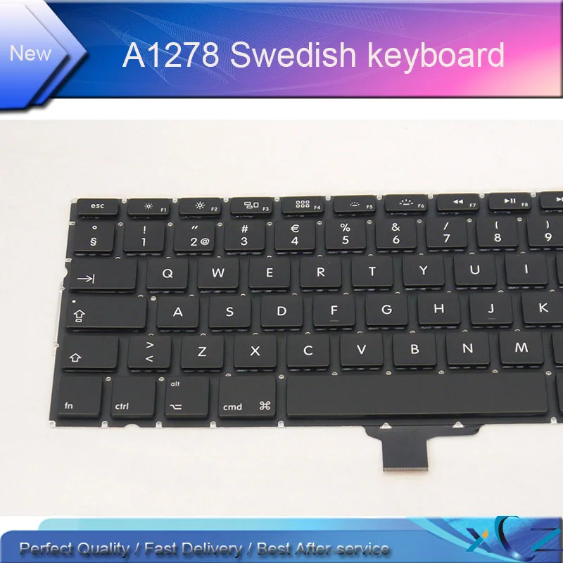 100% новая A1278 Клавиатура для Macbook Pro 13 ''A1278 шведская клавиатура 2009 2010 2011 2012