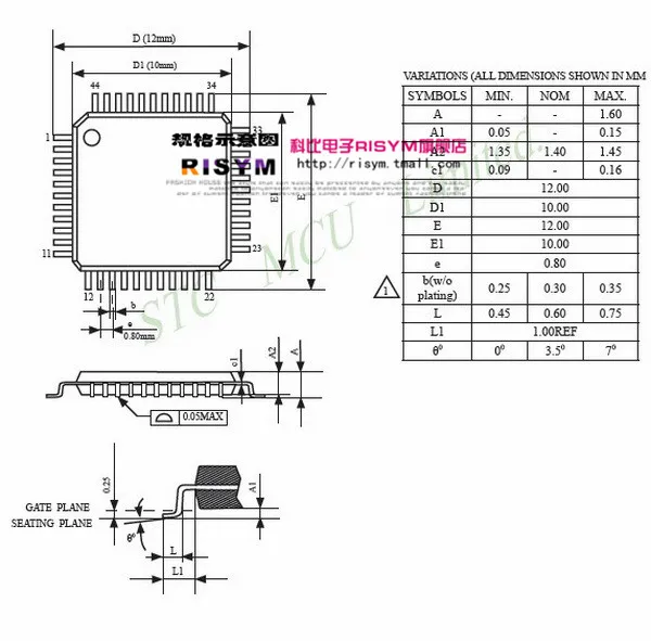 new original 12C5A60S2 STC12C5A60S2-35I-LQFP44G MCU | Электронные компоненты и принадлежности