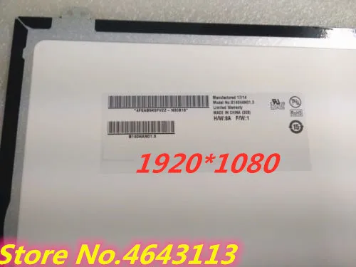 GOOD WORK B140HAN01.2 LP140WF1 SPB1 B140HAN01.3 B140HAN01.0 LED 1920*100 30pin For Lenovo Y40 E440 T450 T440P T440S LCD