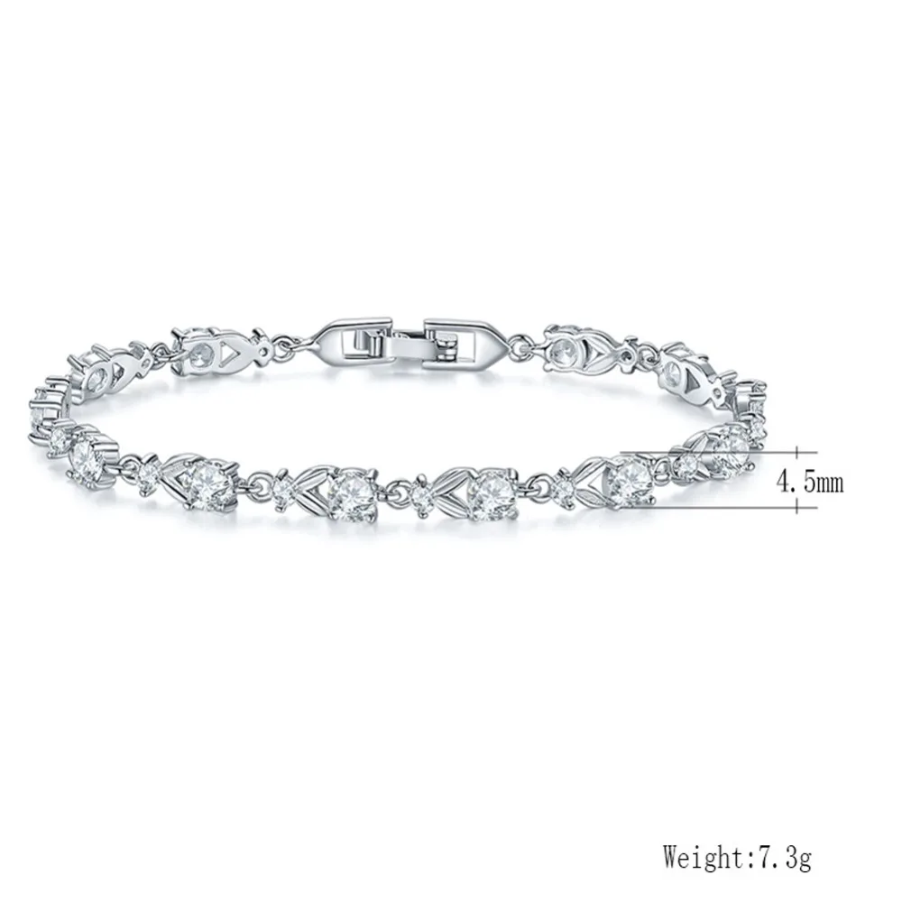 Новые модные горячие для женщин девочек серебряные украшения Diamante Браслет Шарм