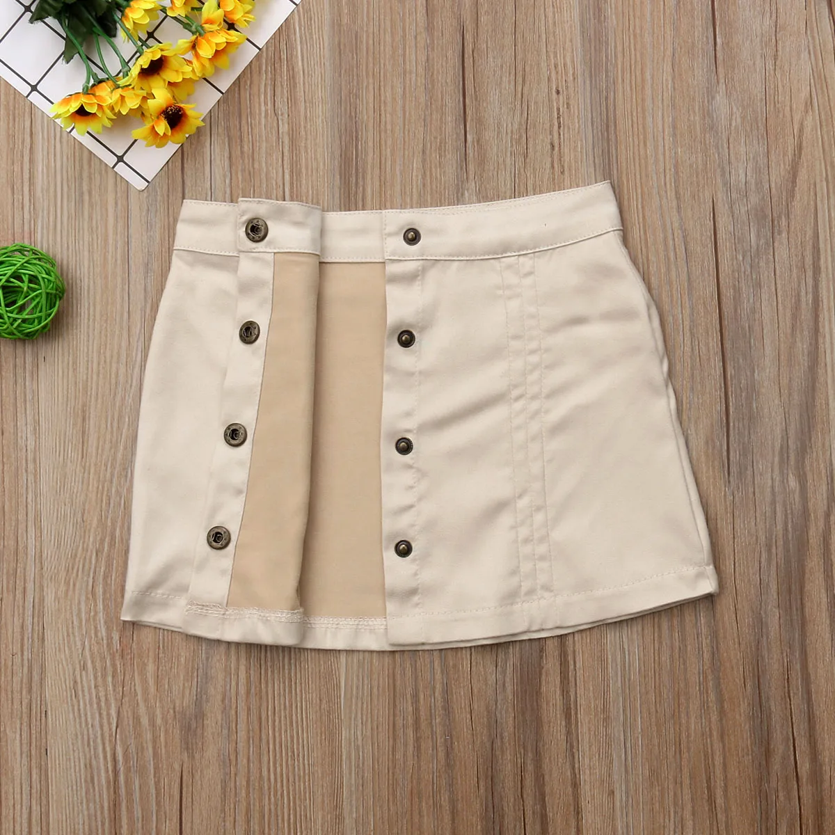 2018 Однотонная юбка принцессы на пуговицах для маленьких девочек трапециевидные