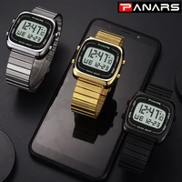 panars new arrival stainless steel multi function waterproof sport mens watches gold color alarm luxury fashion watches for men