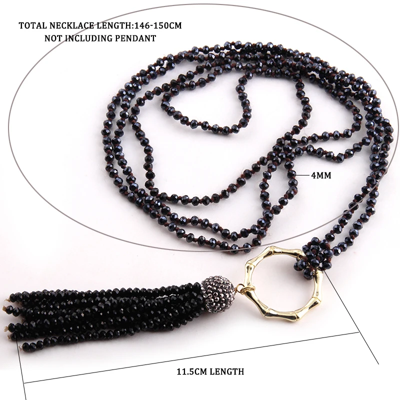 Модное художественное ювелирное изделие Halsband 4 мм мини стекло узлом Кристалл кисточкой ПАНК Ожерелья Для Wom