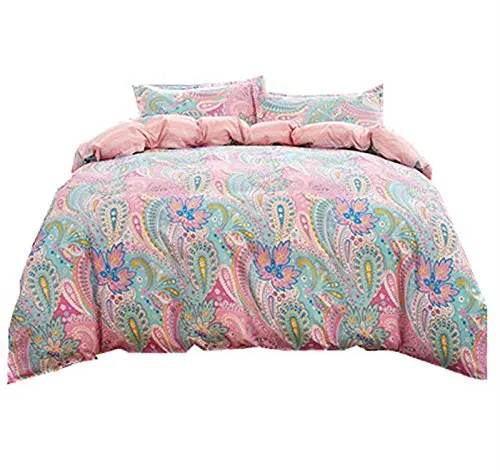 Economici 4 Pezzi Set Biancheria Da Letto Bohémien In Cotone Poliestere Morbido Biancheria Da Letto Copripiumino Federe Set Lenzuola Copriletto Tessili Per La Casa