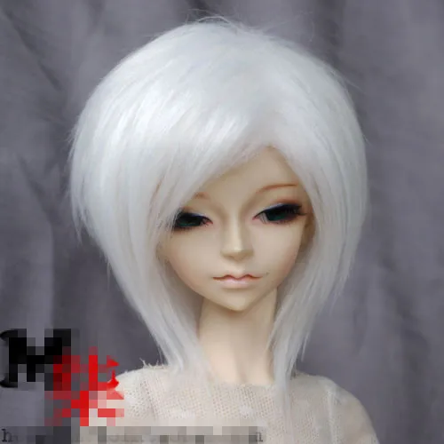 Прохладный Средний длинный белый парик BJD кукла натуральный мех для 1/6 1/4 1/3 дядя