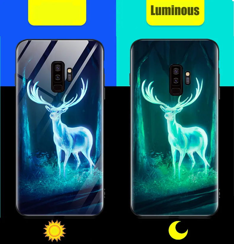 Светящийся чехол BFOLLOW для samsung Galaxy S9/S9 Plus/S8/S8 Plus/Note 8 9, жесткая задняя крышка из закаленного стекла