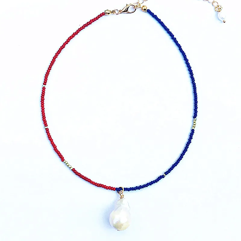 Богемное ожерелье с жемчужной подвеской чокер неокисляемый joyeria mujer bizuteria moda